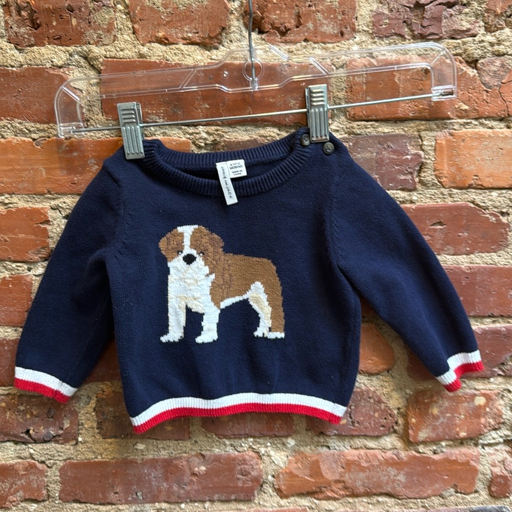 Janie and Jack Navy Dog Sweater
